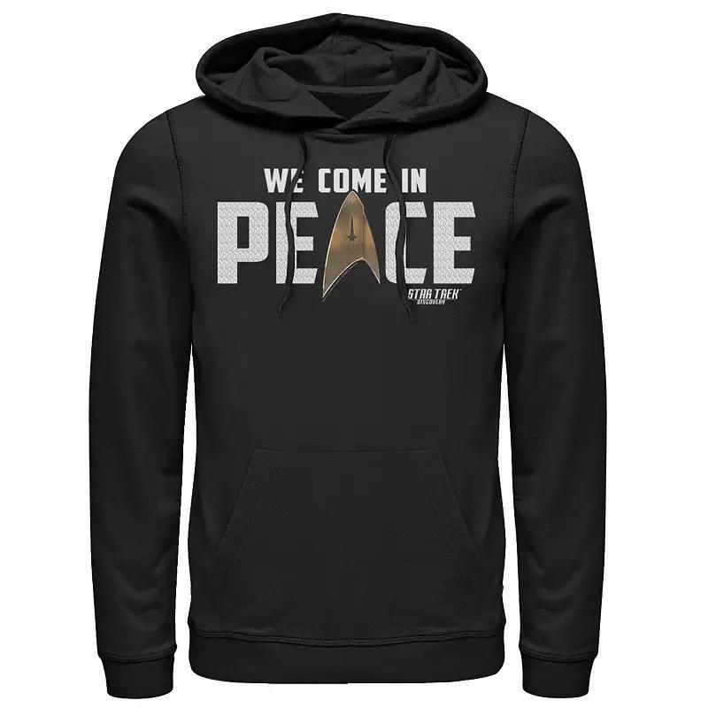 Mens Star Trek Discovery We Come In Peace Badge Hoodie Product Image