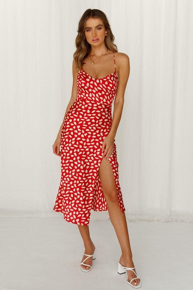 Happy Honeymoon Midi Dress Red Product Image