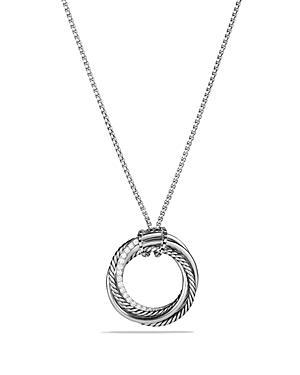 Womens Crossover Pendant Necklace with Diamonds Product Image