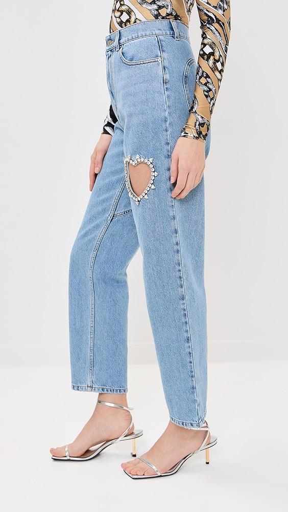 AREA Crystal Heart Jeans | Shopbop Product Image