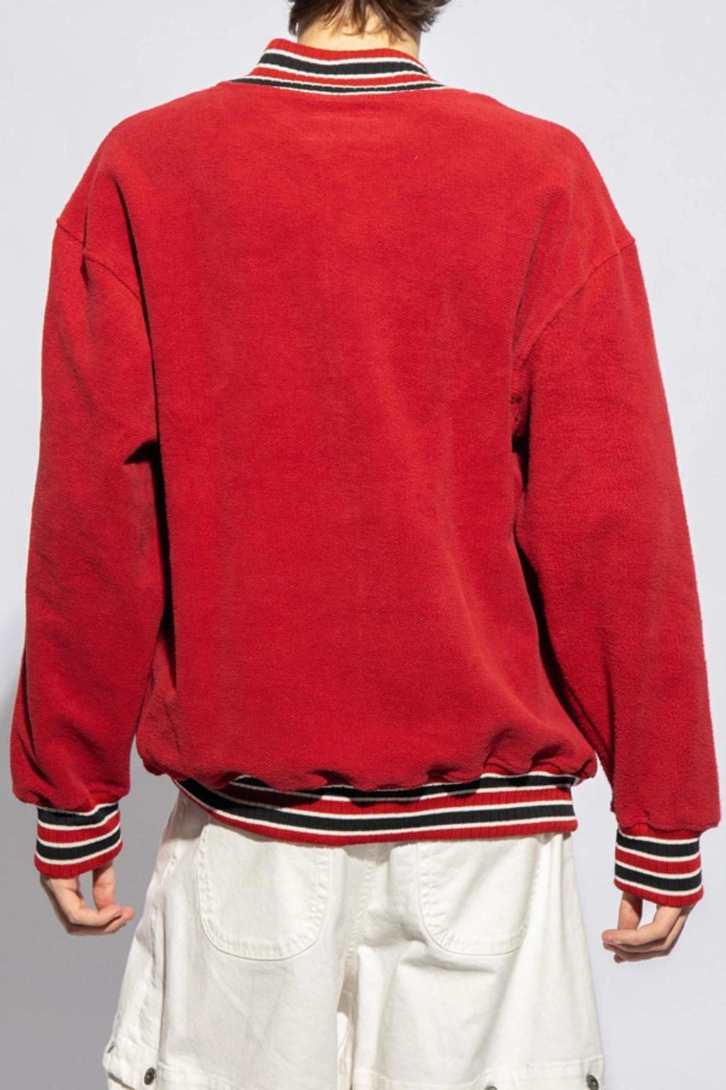 RHUDE Varsity Half-zip Sweatshirt In Vintage Red Product Image