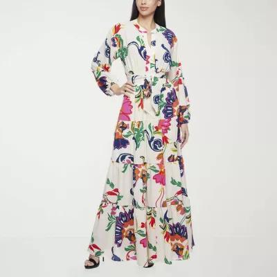 Premier Amour Womens Long Sleeve Floral Maxi Dress Product Image