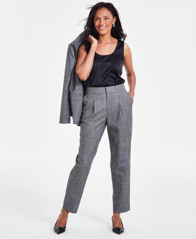 I.n.c. International Concepts Womens High-Rise Pleated Plaid Pants, Created for Macys Product Image