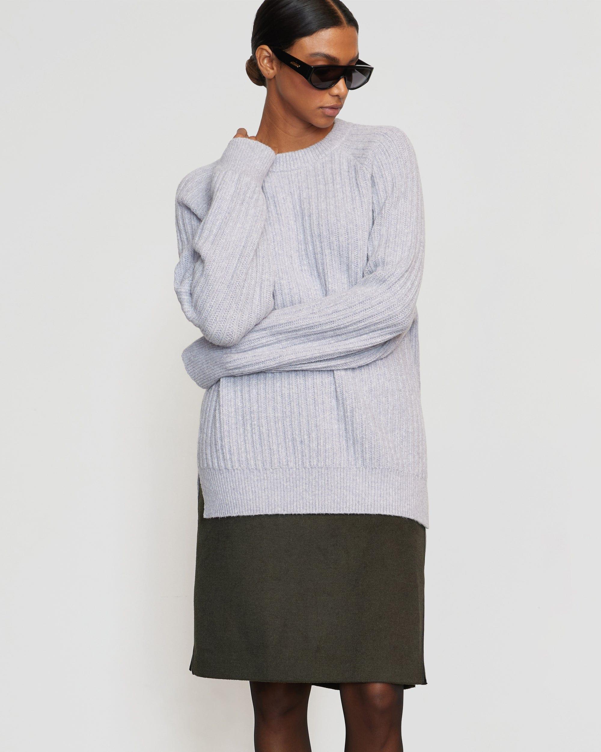 Ezra Organic Cotton-Wool Foldover-Collar Sweater Product Image