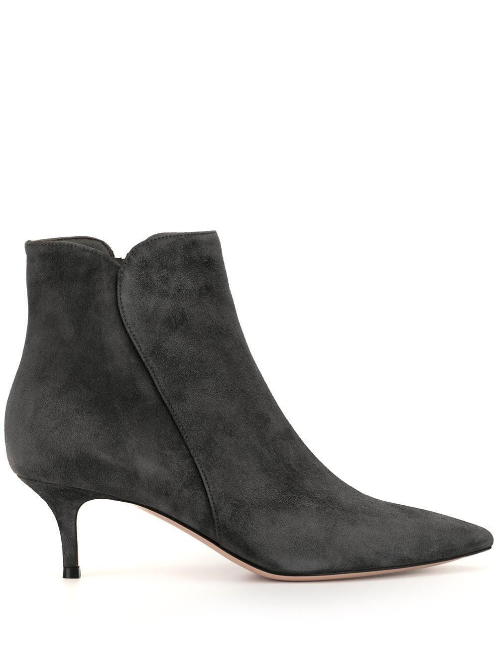 GIANVITO ROSSI Riccas Suede Ankle Boots In Grey Product Image