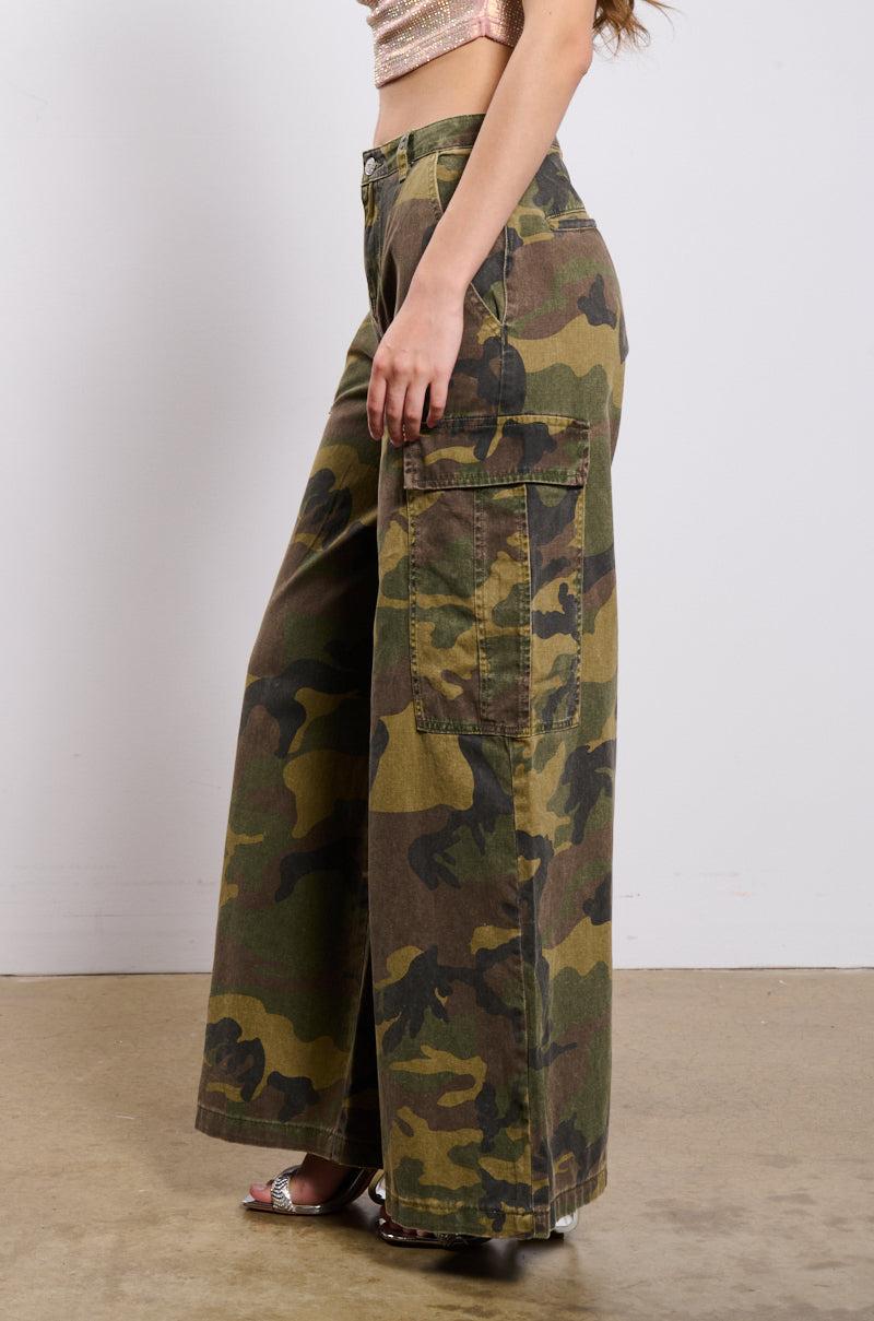 RIDE WITH ME CAMO WIDE LEG PANT Product Image