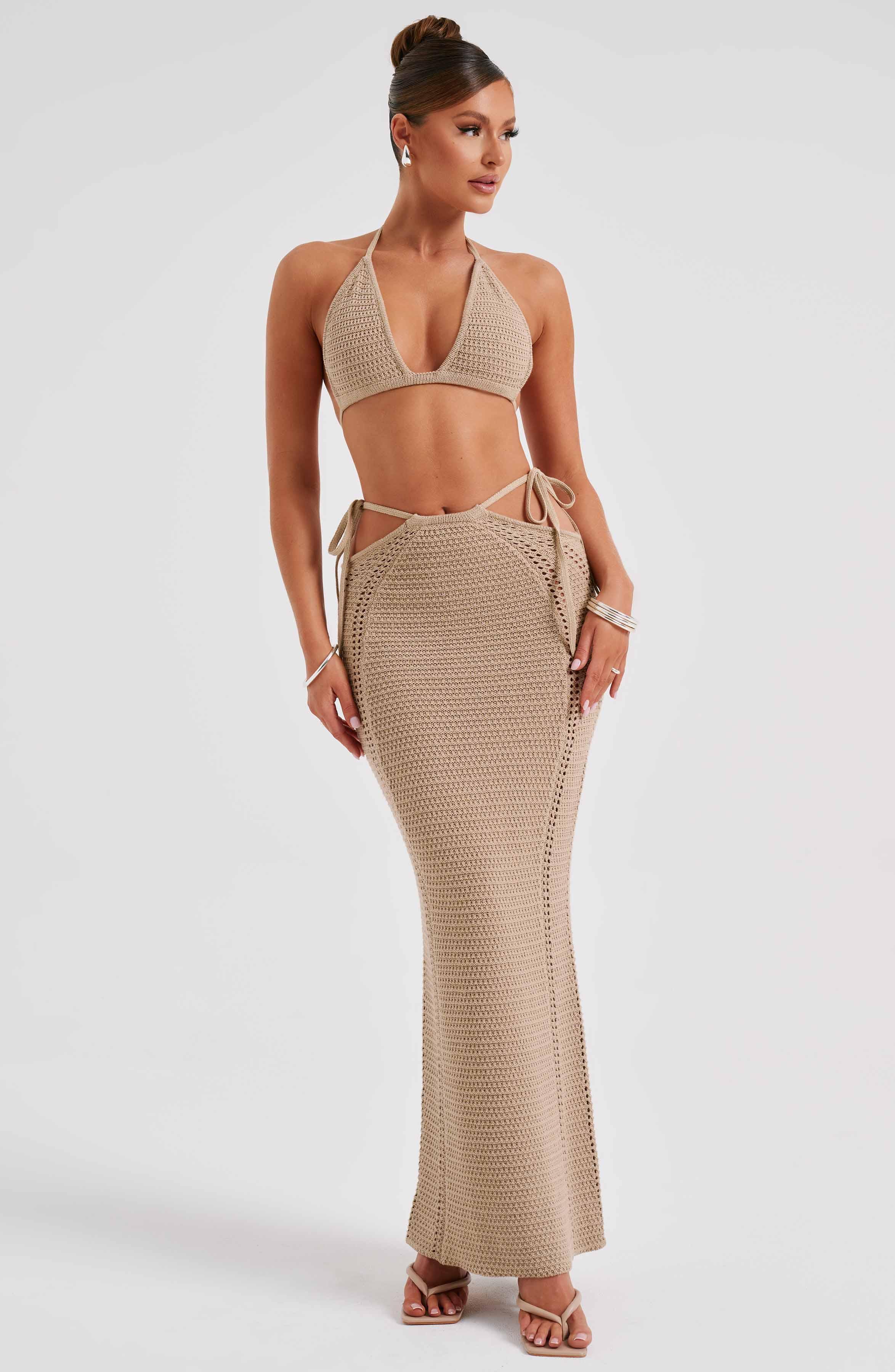 Jia Maxi Skirt - Beige Product Image