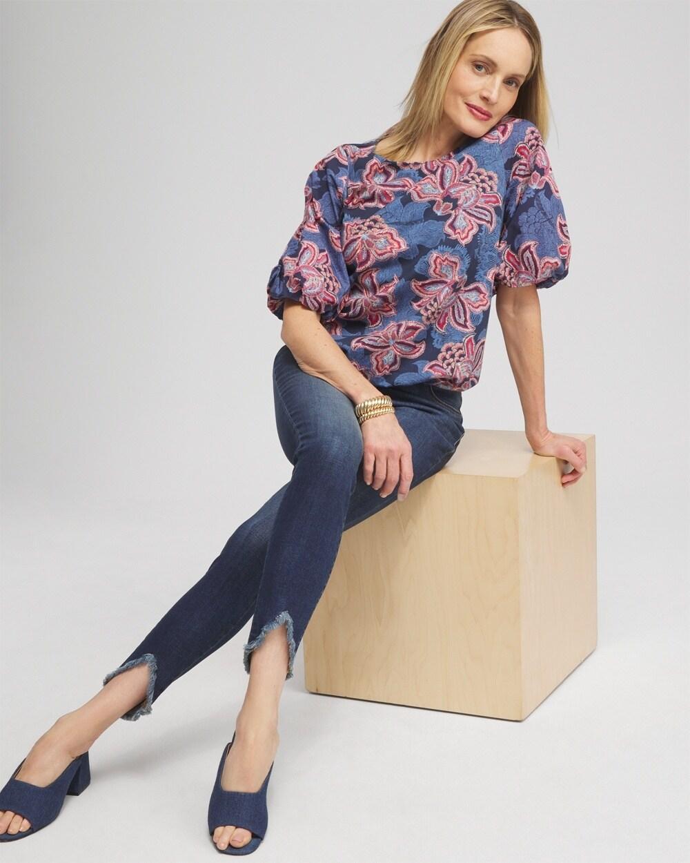 Floral Bubble Hem Top Product Image