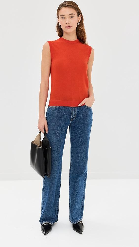 Tibi Skinlike Mercerized Wool Sleeveless Sweater Vest | Shopbop Product Image