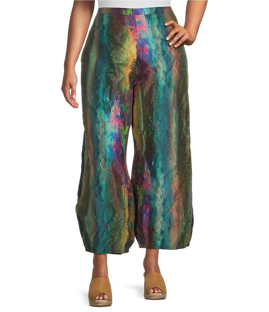 Bryn Walker Plus Size Medina Taffeta Nebulosa Abstract Print Oversized Lantern Ankle Pull-On Coordinating Pants product image