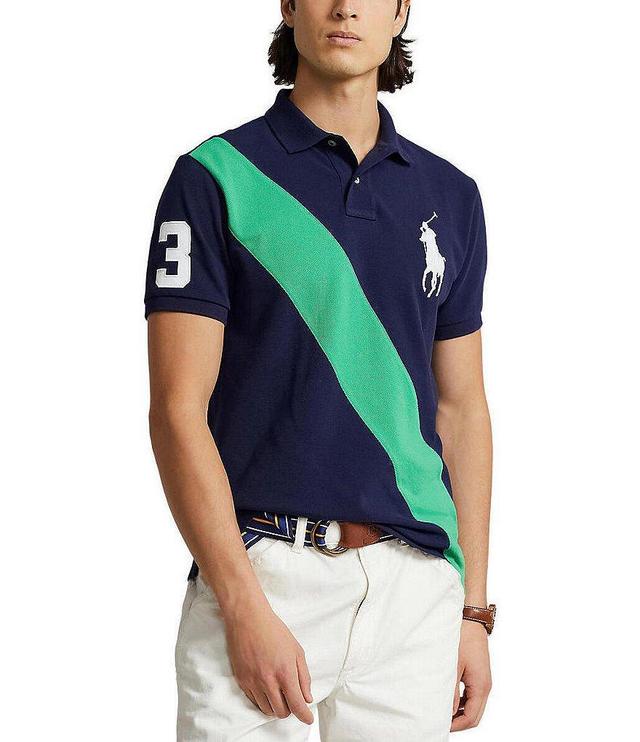 Polo Ralph Lauren Big & Tall Big Pony Mesh Diagonal Stripe Short Sleeve Polo Shirt Product Image