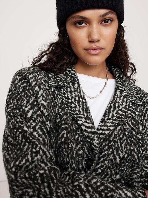 Oversized Merino Jacquard Coatigan Product Image