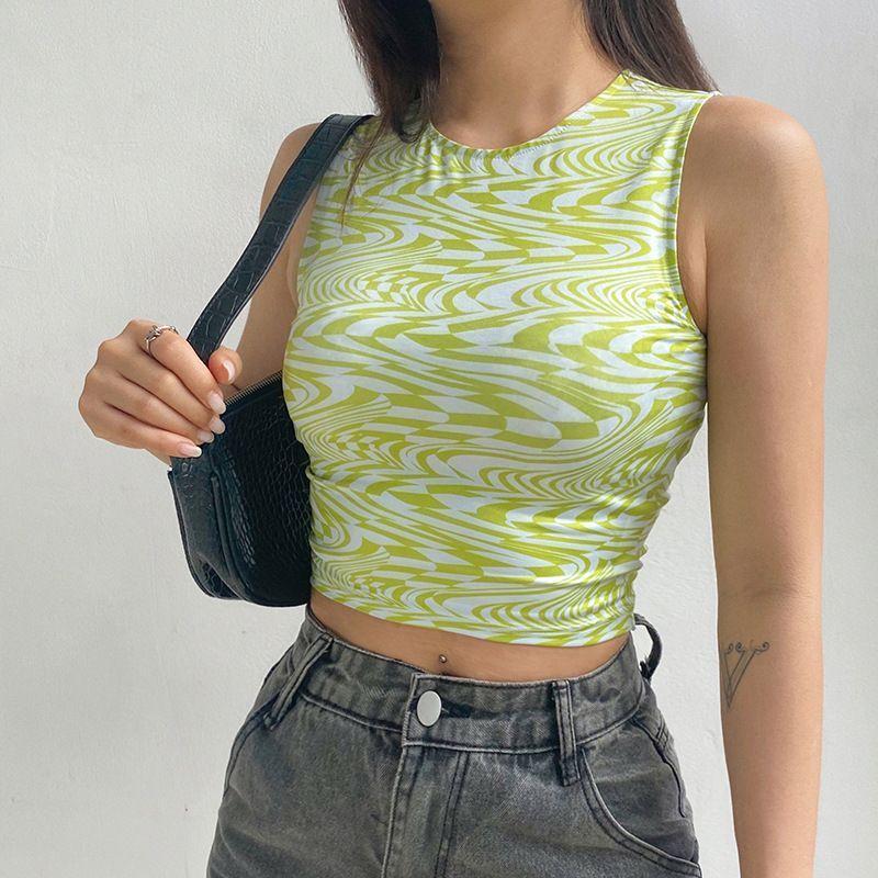 Printed Cropped Tank Top Product Image