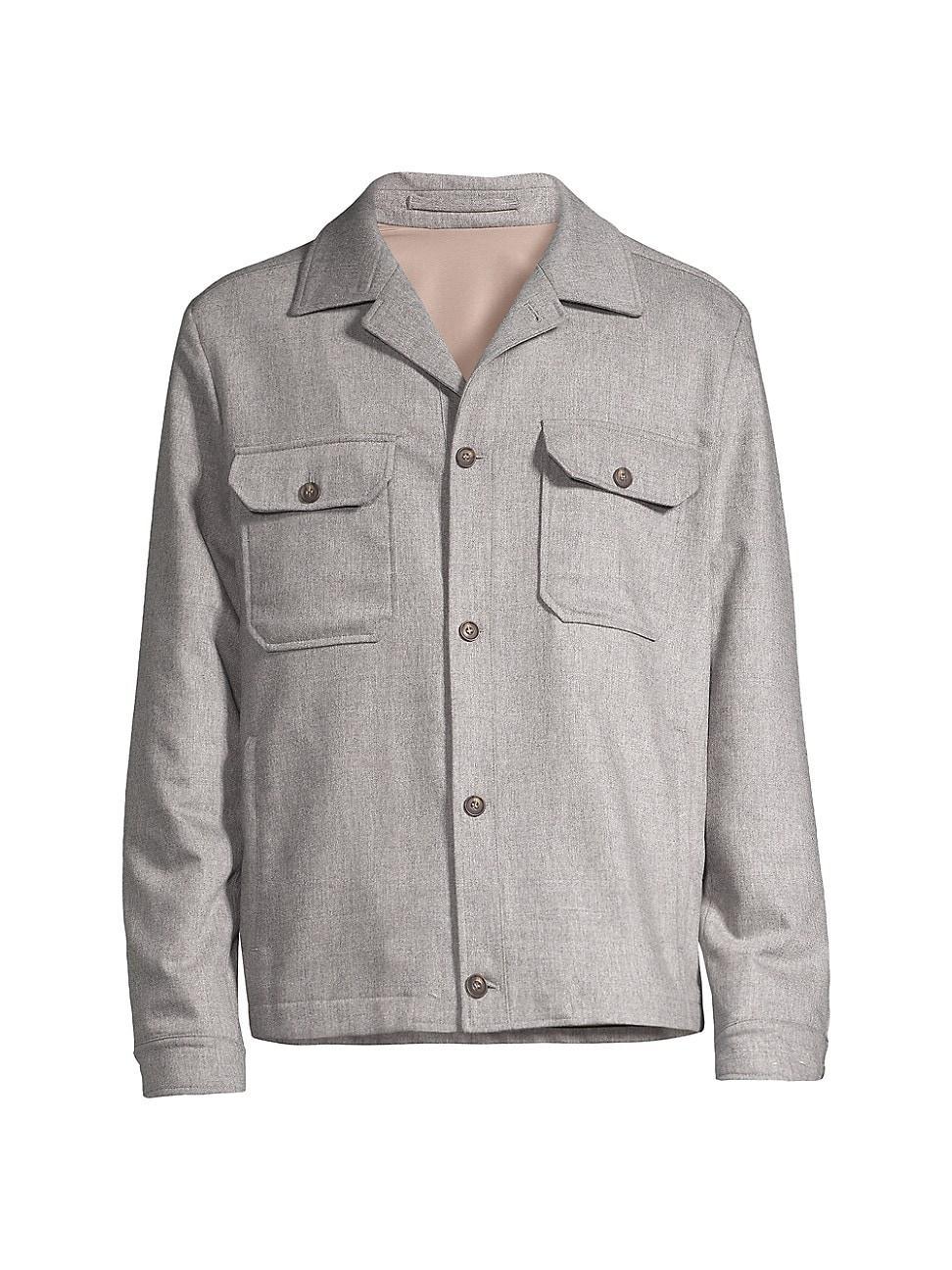 Mens Wool Button-Front Overshirt Product Image