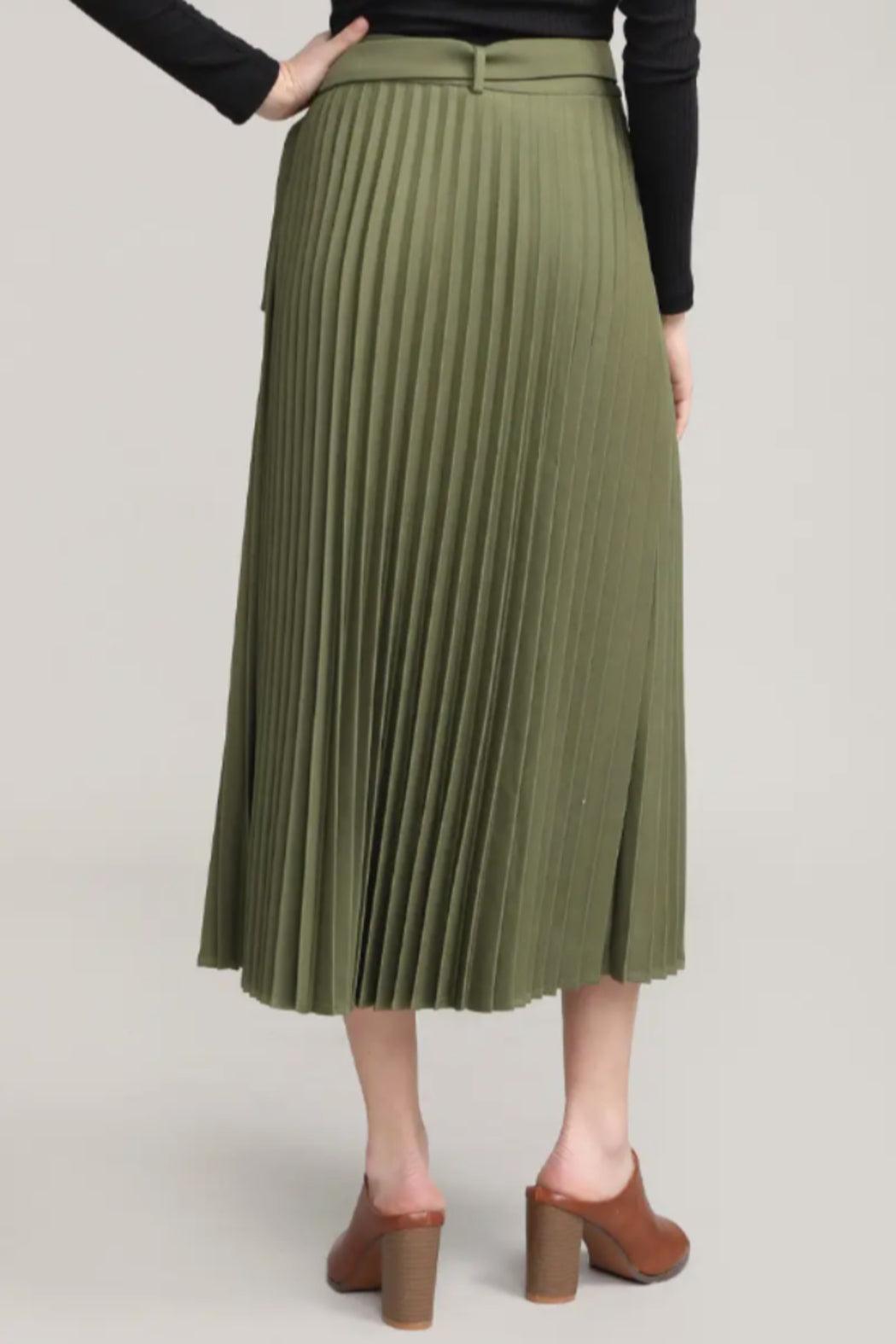 All pleated H-line Skirt w/Belt Female Product Image