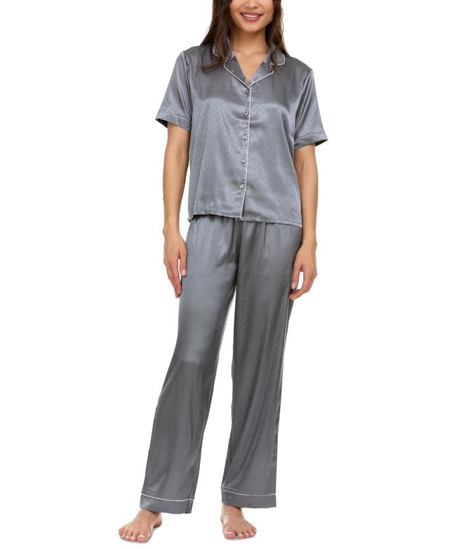 Floral by Floral Nikrooz Womens 2-Pc. Jamie Satin Jacquard Pajama Set Product Image