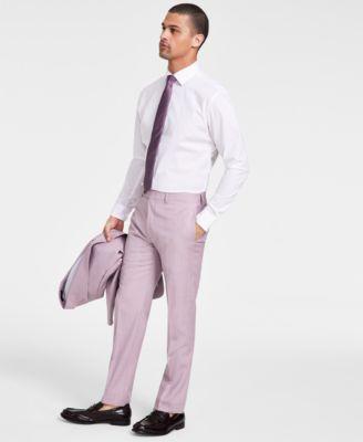 Calvin Klein Mens Slim-Fit Wool-Blend Stretch Sharkskin Suit Separate Pants Product Image