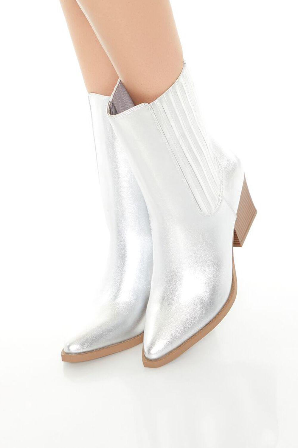 Metallic Pointed Booties | Forever 21 product image