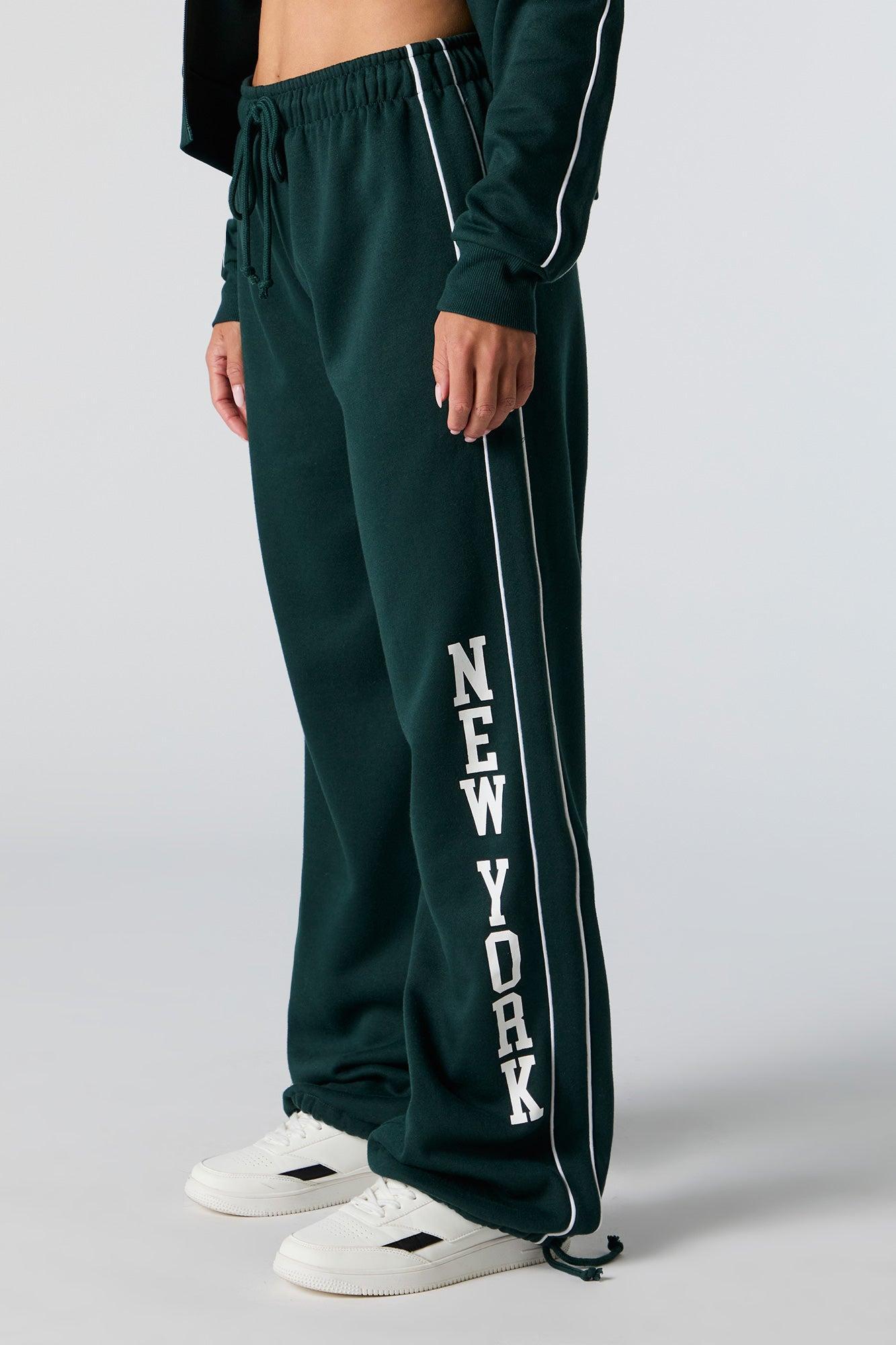 Graphic Fleece Wide Leg Self Tie Sweatpant Female Product Image