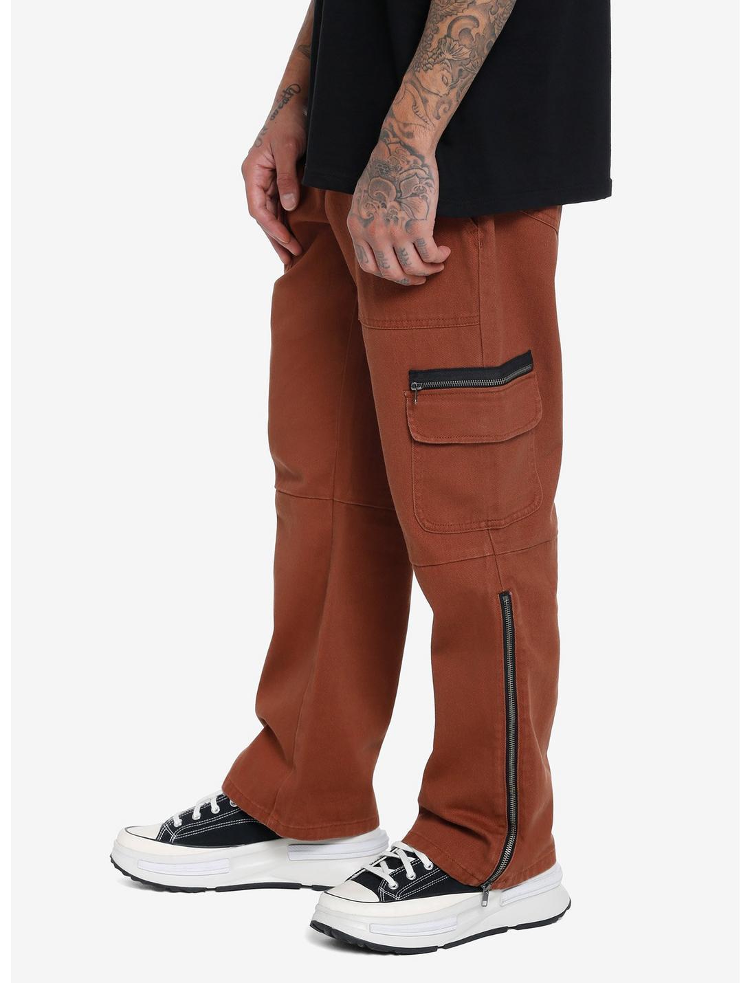 Brown Ankle Zipper Carpenter Pants Product Image