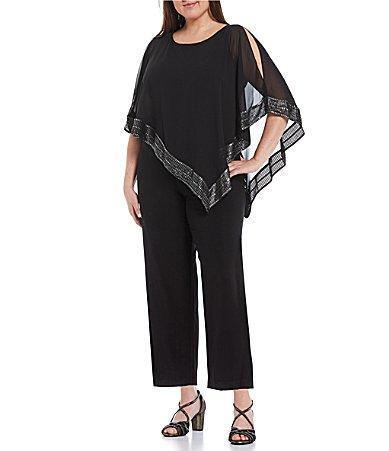 SL FASHIONS Foil Trim Asymmetric Popover Jumpsuit Product Image