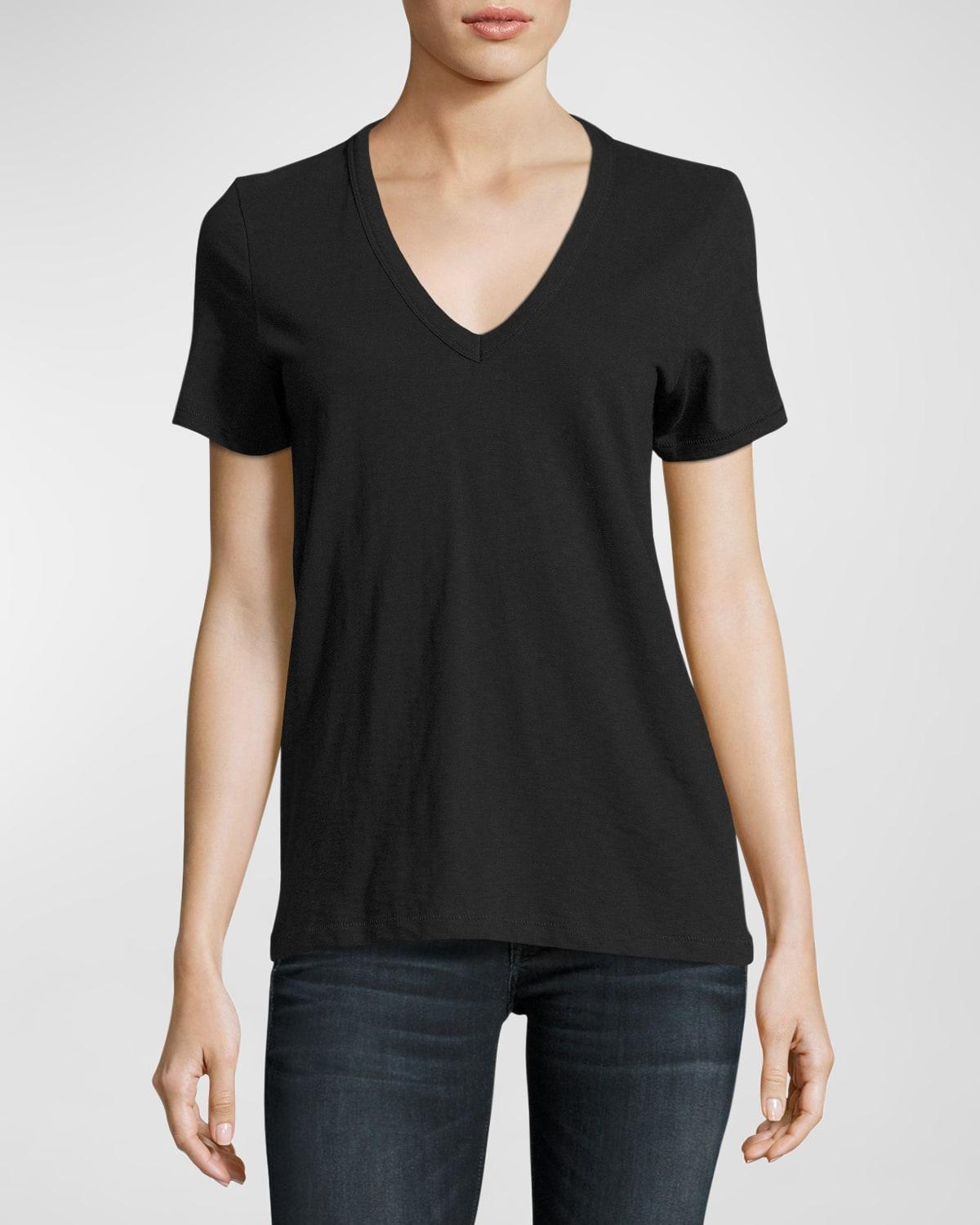 Womens V-Neck Cotton Tee Product Image