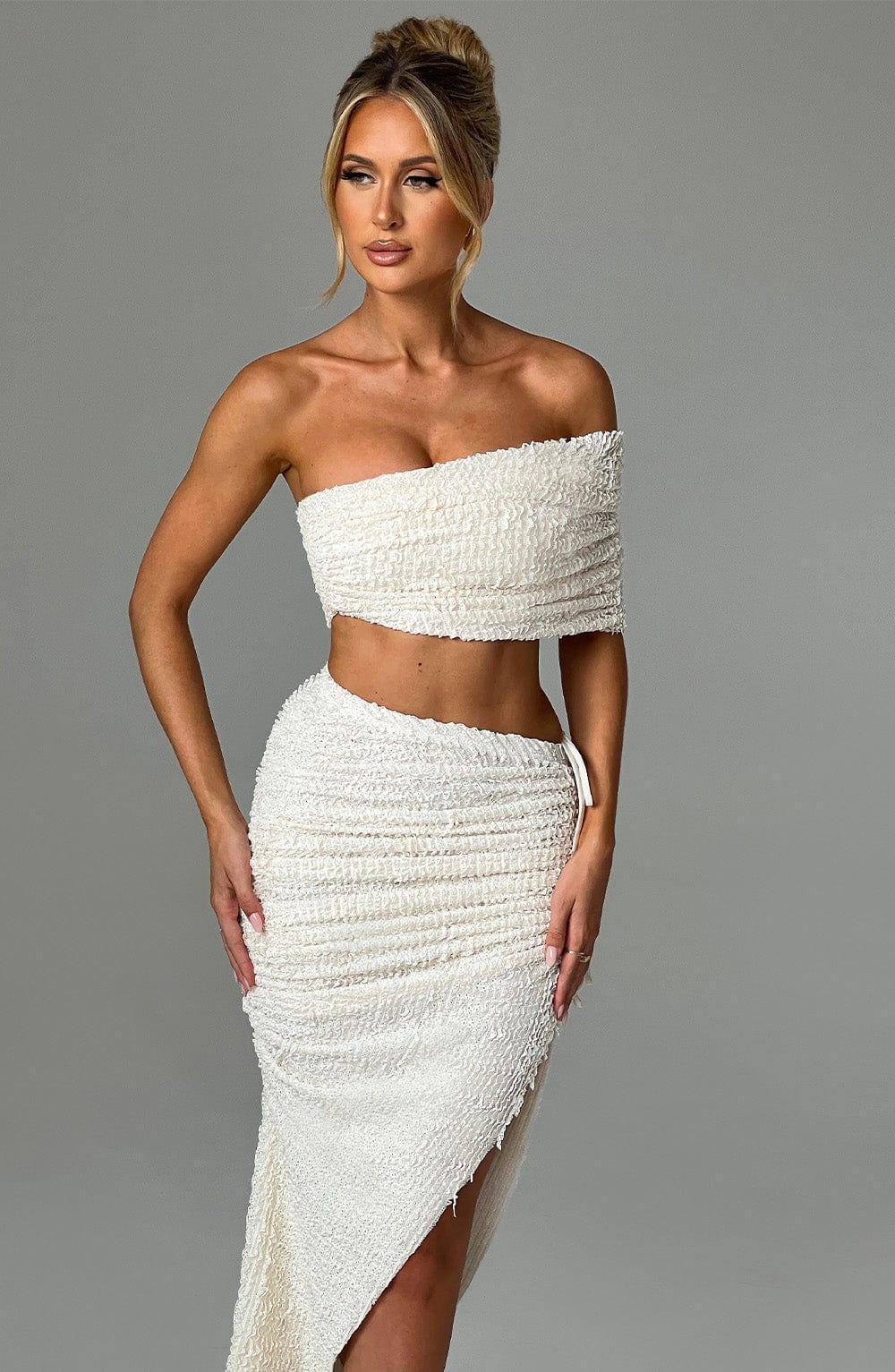 Zina Midi Skirt - Ivory Product Image