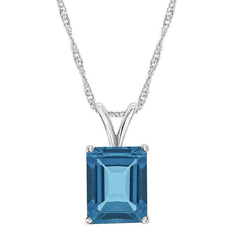 Blue Topaz (3 ct. t.w.) Pendant Necklace in Sterling Silver. Also Available in Amethyst and Citrine Product Image