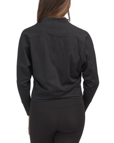 Mock Neck Quarter Zip Top for Women Product Image