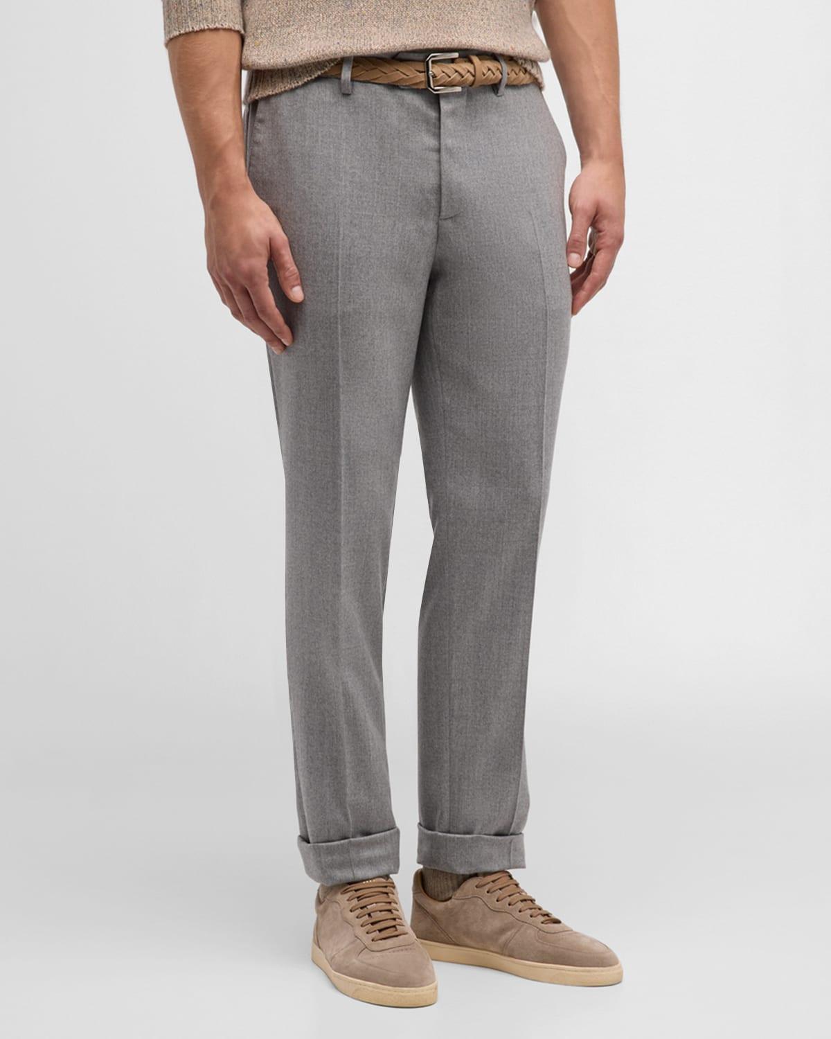 Men's Flannel Flat-Front Pants Product Image