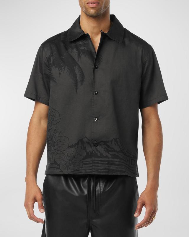 Mens Night Palm Button-Front Shirt Product Image