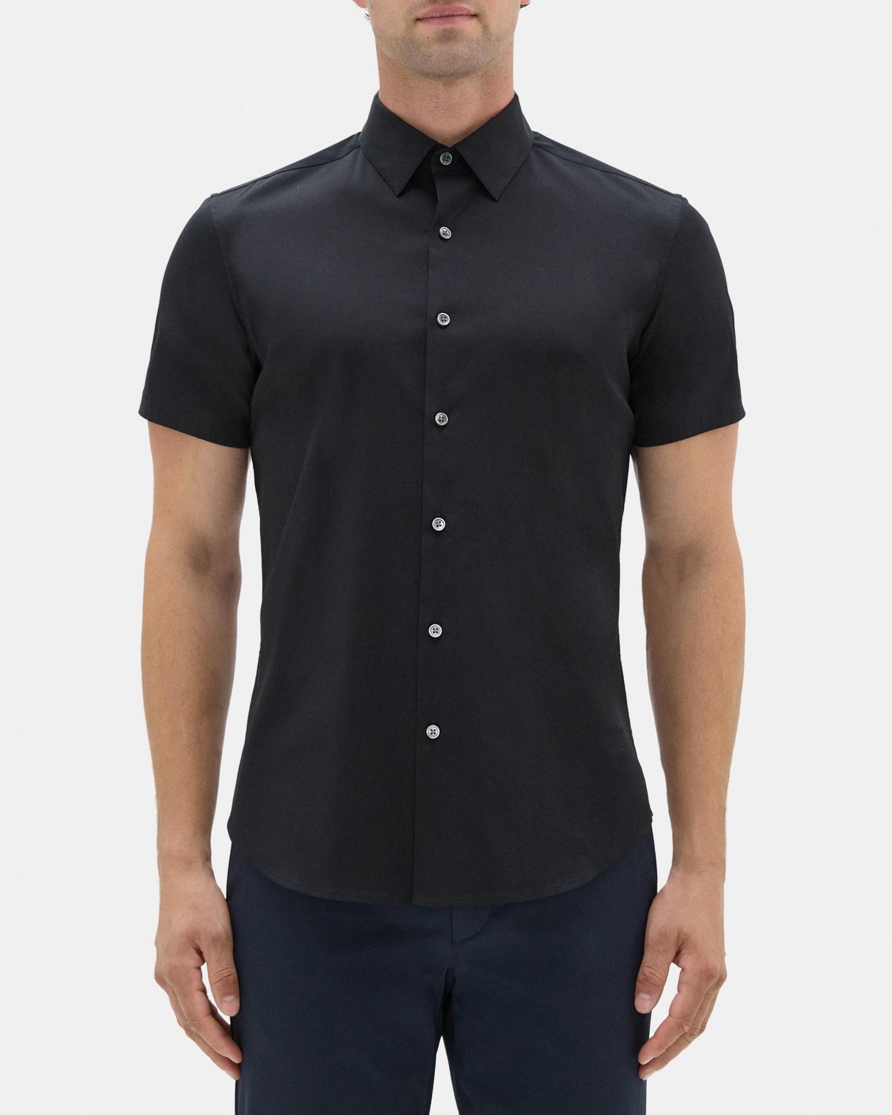 Tailored Short-Sleeve Shirt In Stretch Cotton Product Image