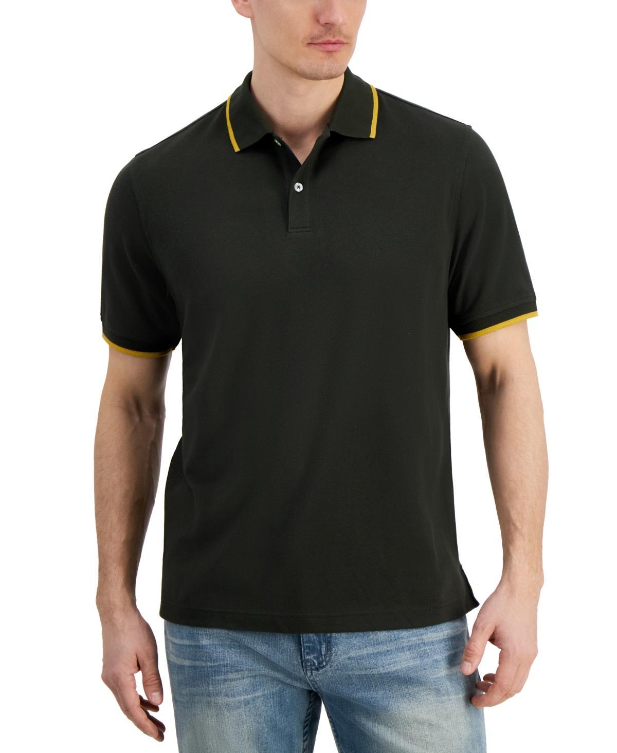 Club Room Mens Regular-Fit Tipped Performance Polo Shirt, Created for Macys Product Image