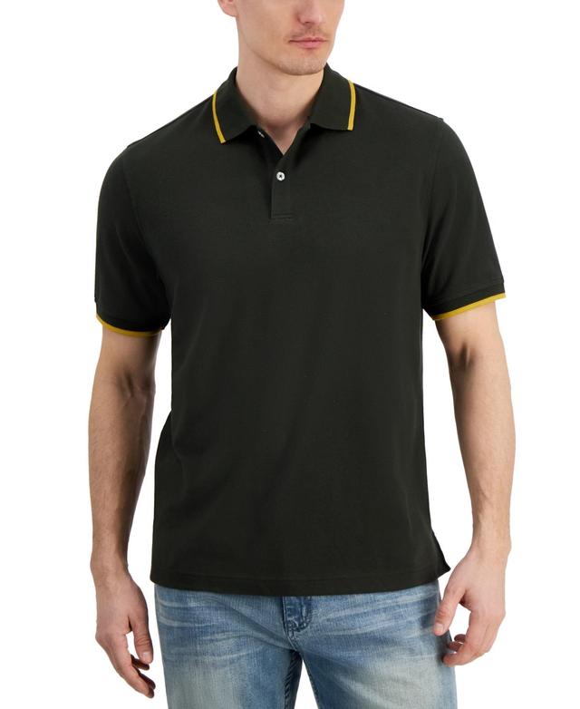 Club Room Mens Regular-Fit Tipped Performance Polo Shirt, Created for Macys Product Image