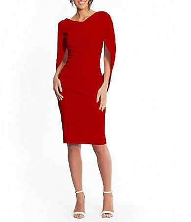 Betsy & Adam Drape Back Scuba Crepe Cocktail Dress Product Image