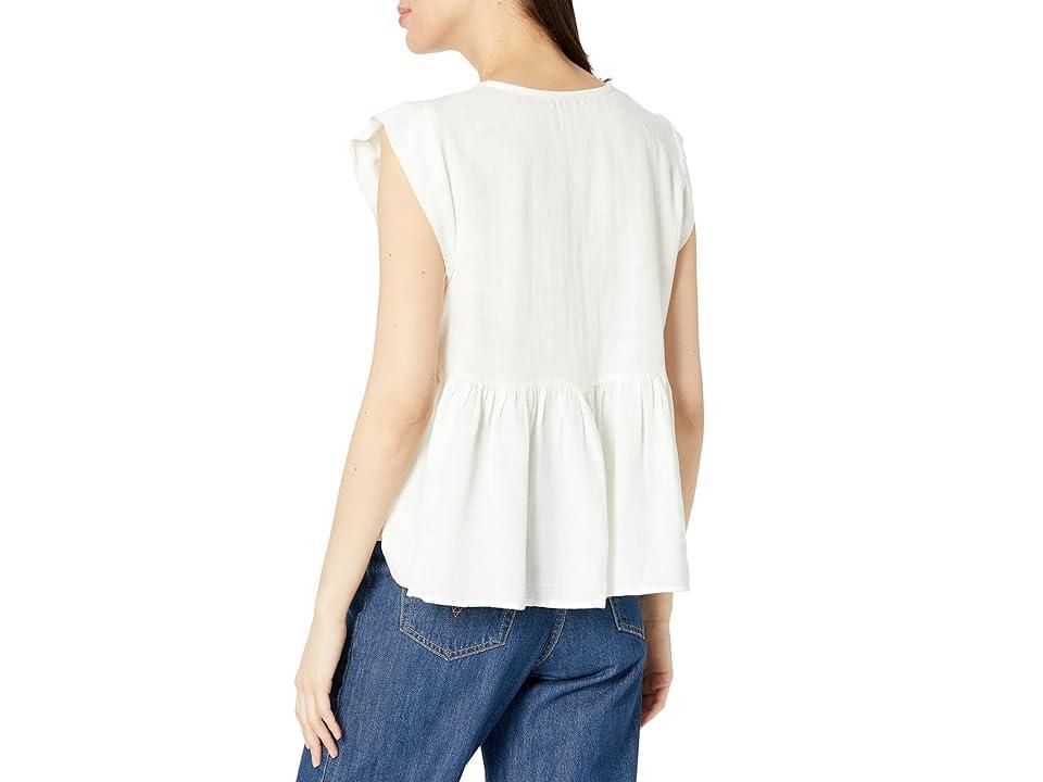 Lucky Brand Studded Babydoll Top (Cream) Women's Clothing Product Image