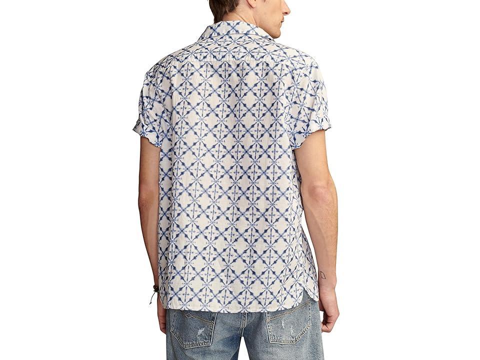 Lucky Brand Batik Short Sleeve Camp Collar Shirt Print) Men's Clothing Product Image