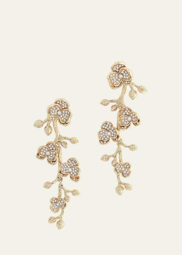 Womens Orchid 18K-Gold-Plated & Cubic Zirconia Drop Earrings Product Image