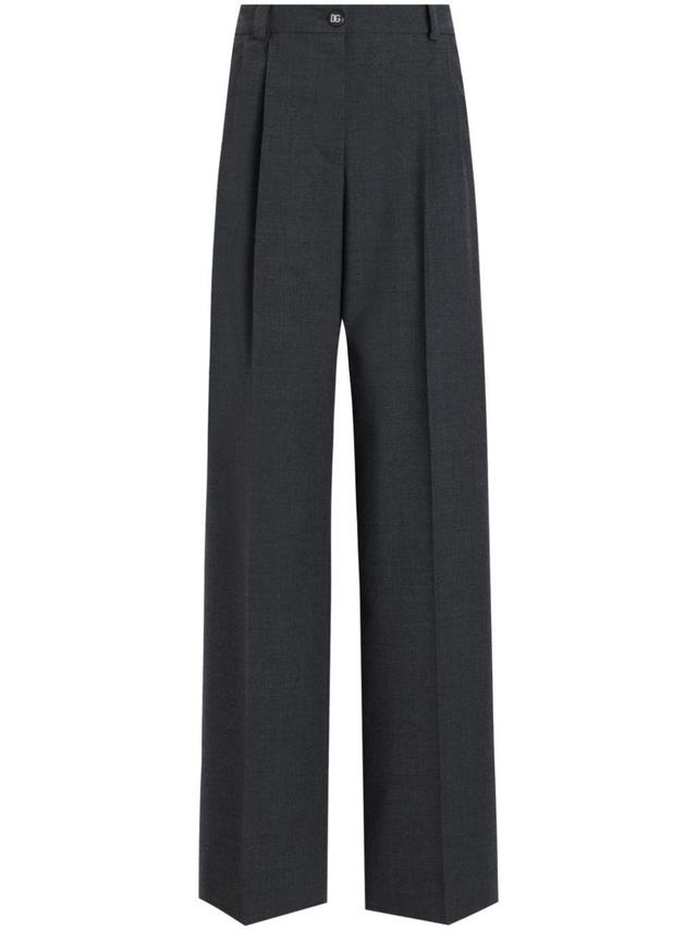 pressed crease straight-leg trousers  Product Image