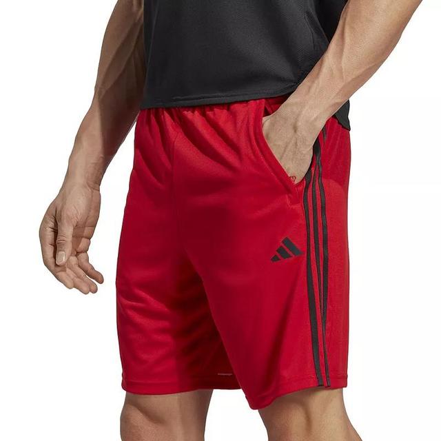 Big & Tall adidas Train Essentials Piqu 3-Stripes Training Shorts, Mens Med Red Product Image