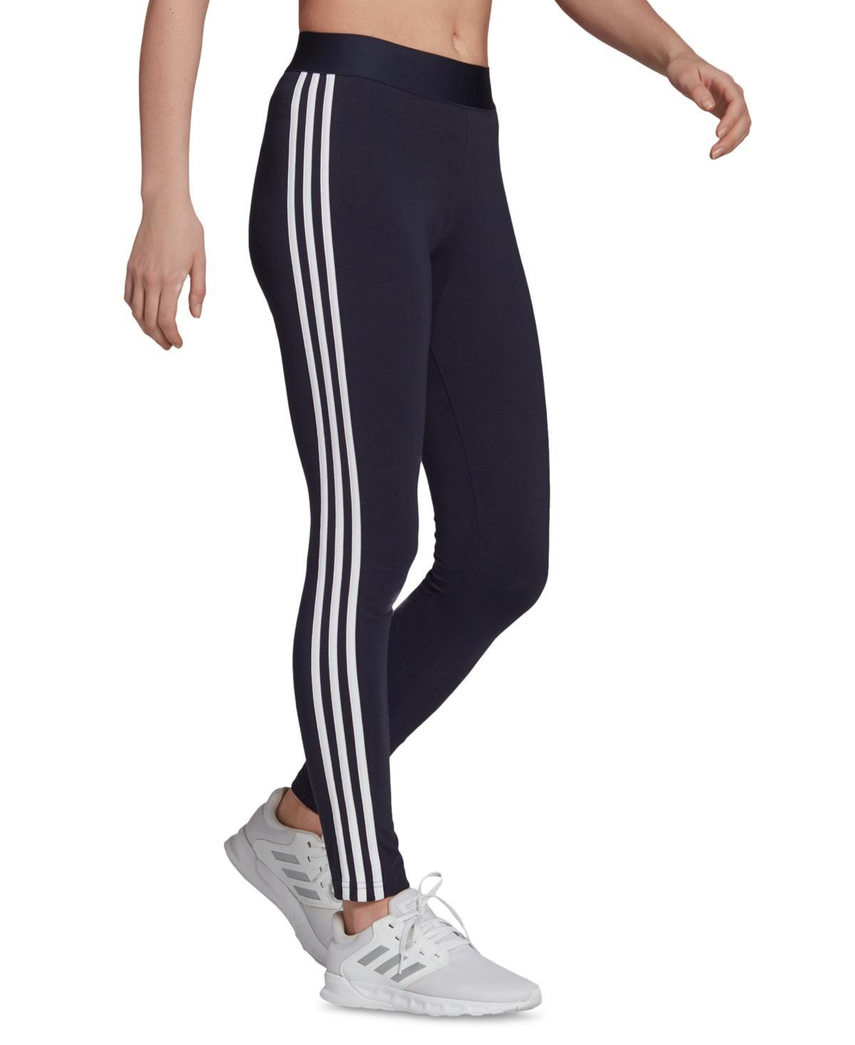 adidas Womens Essentials 3-Stripe Full Length Cotton Leggings, Xs-4X - Medium Grey Heather Product Image