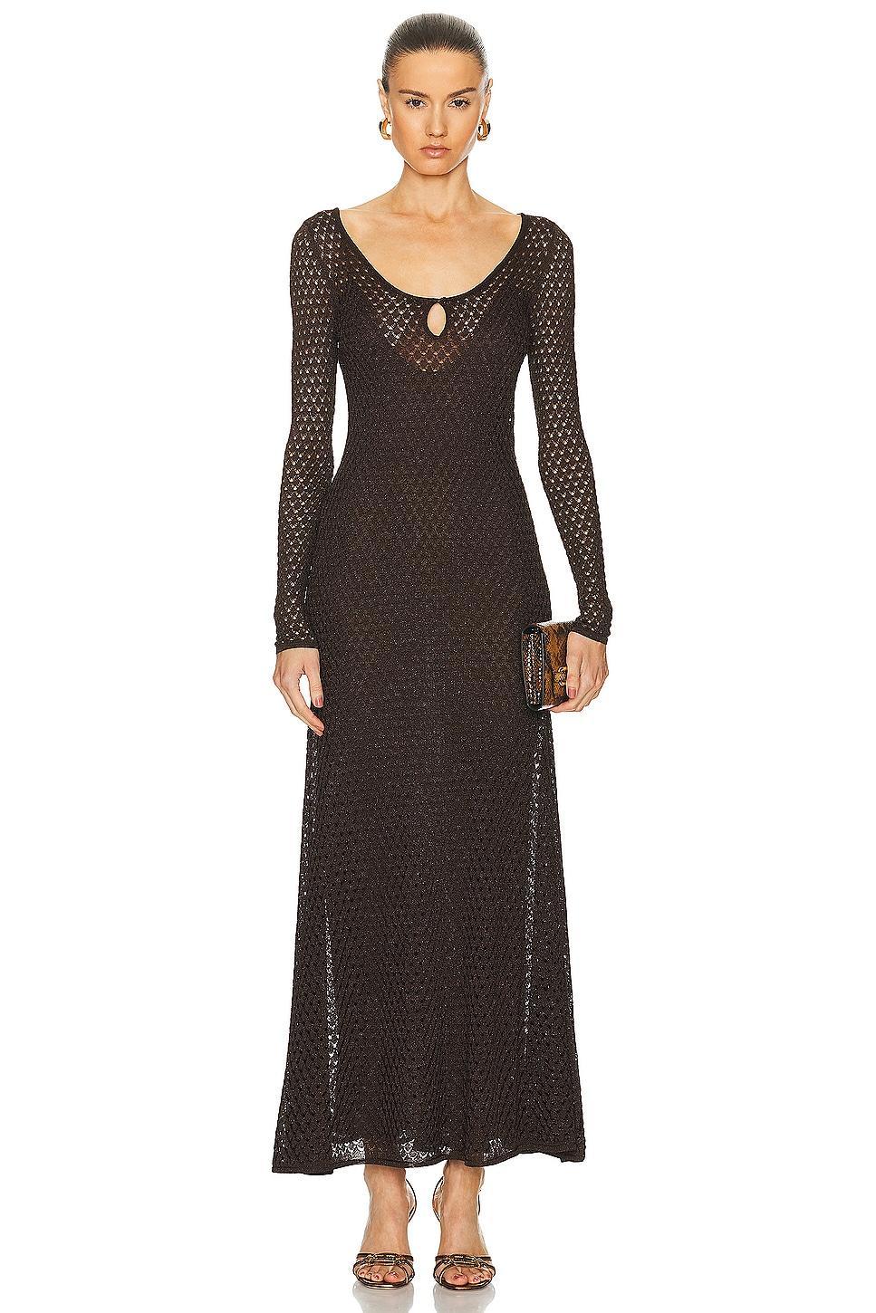 TOM FORD Scoop Neck Dress in Brown Product Image