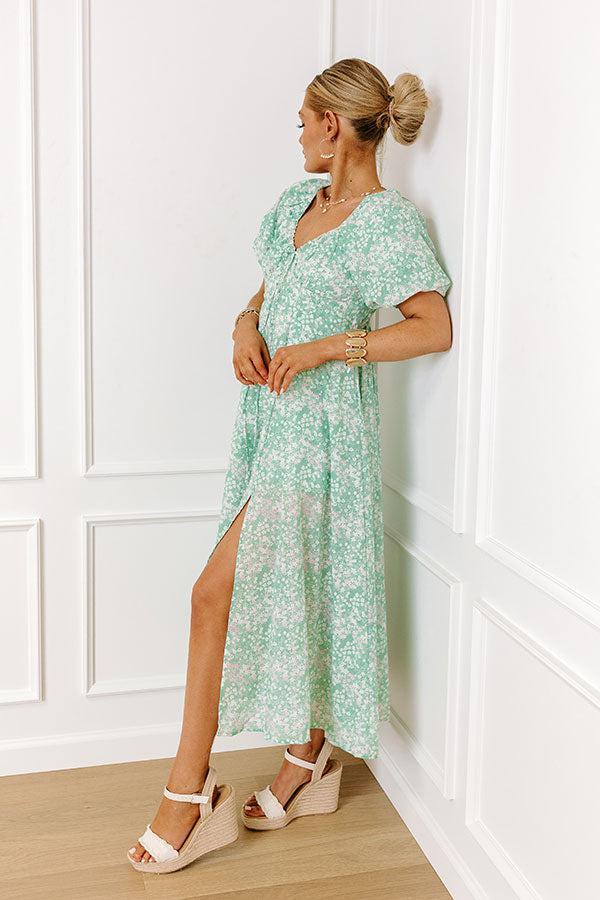 Whimsical Daydream Floral Midi in Seaglass Product Image