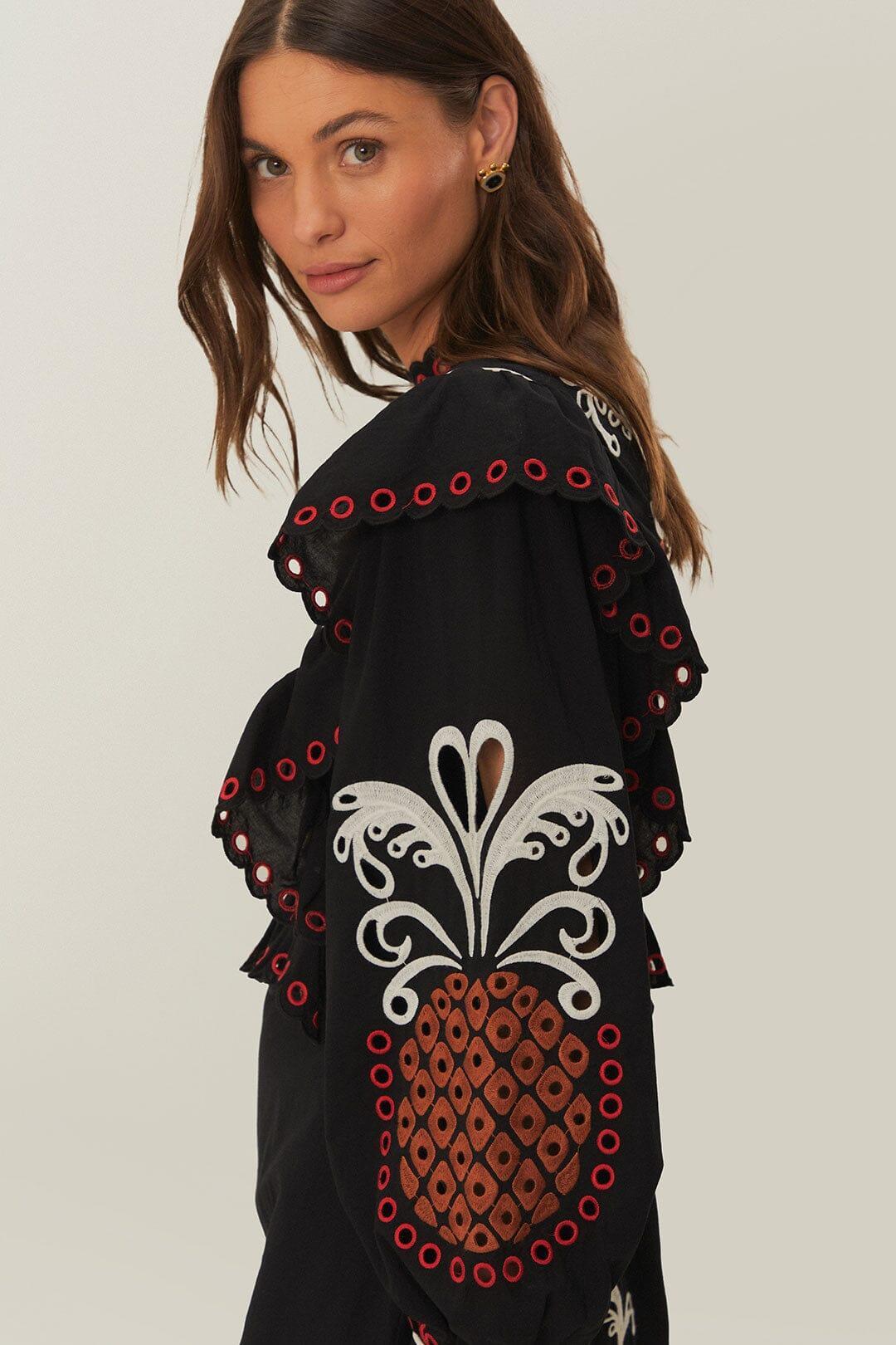 Cashew Mandala Richilieu Long Sleeve Maxi Dress Product Image