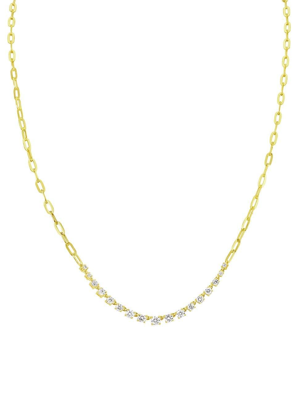 Meira T 14K Yellow Gold Diamond Paperclip Link Collar Necklace, 18 Product Image