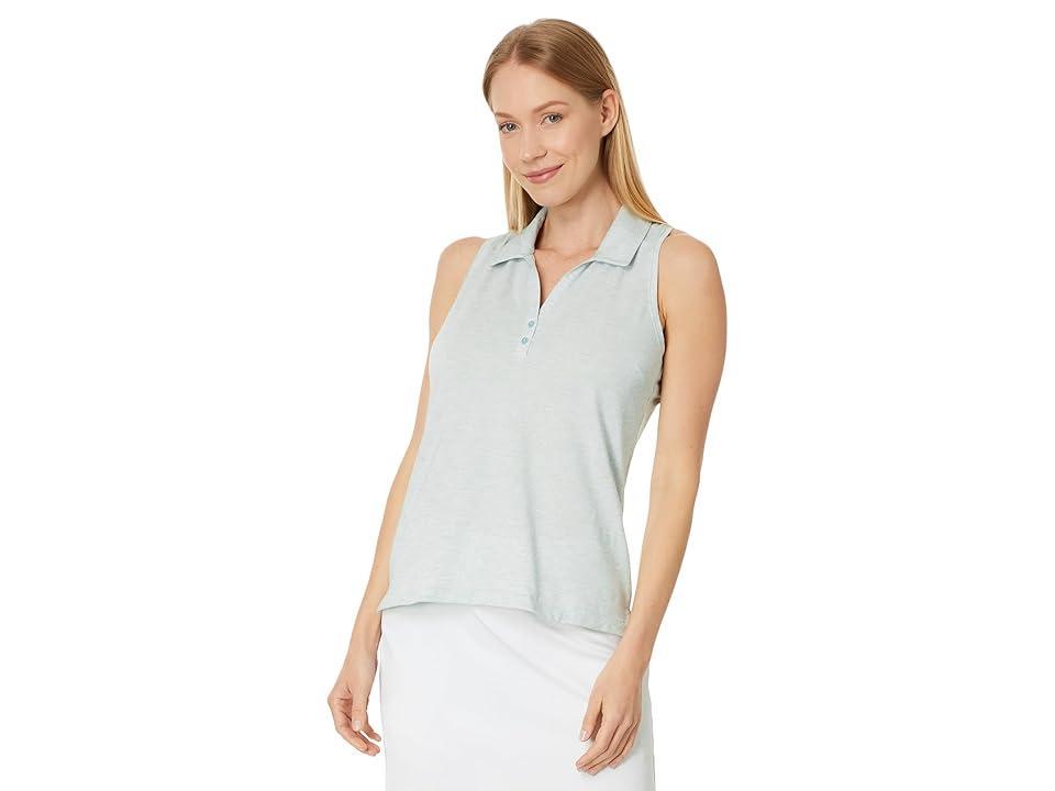 TravisMathew Featherweight Active Sleeveless Polo (Heather Jade) Women's Clothing Product Image