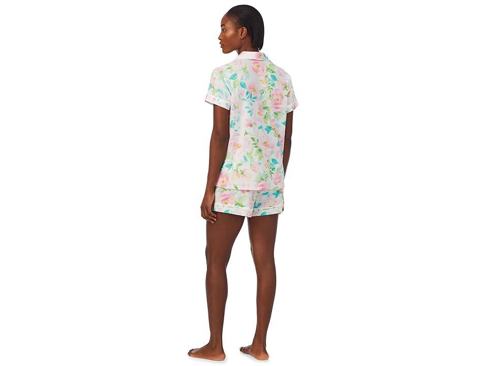 LAUREN Ralph Lauren Short Sleeve Boxer PJ Set Floral) Women's Pajama Sets Product Image