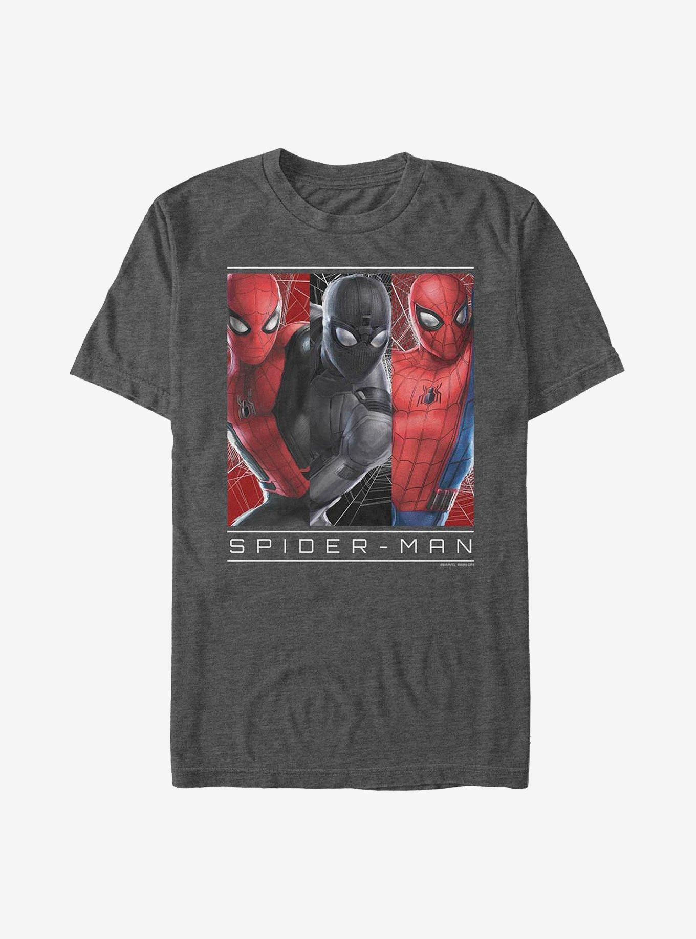 Marvel Spider-Man Three Spidey Suits T-Shirt Product Image