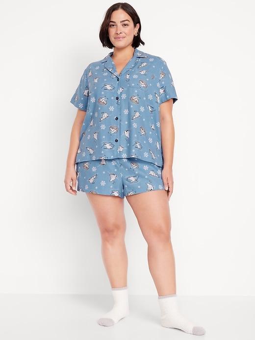 Printed Flannel Pajama Set Product Image