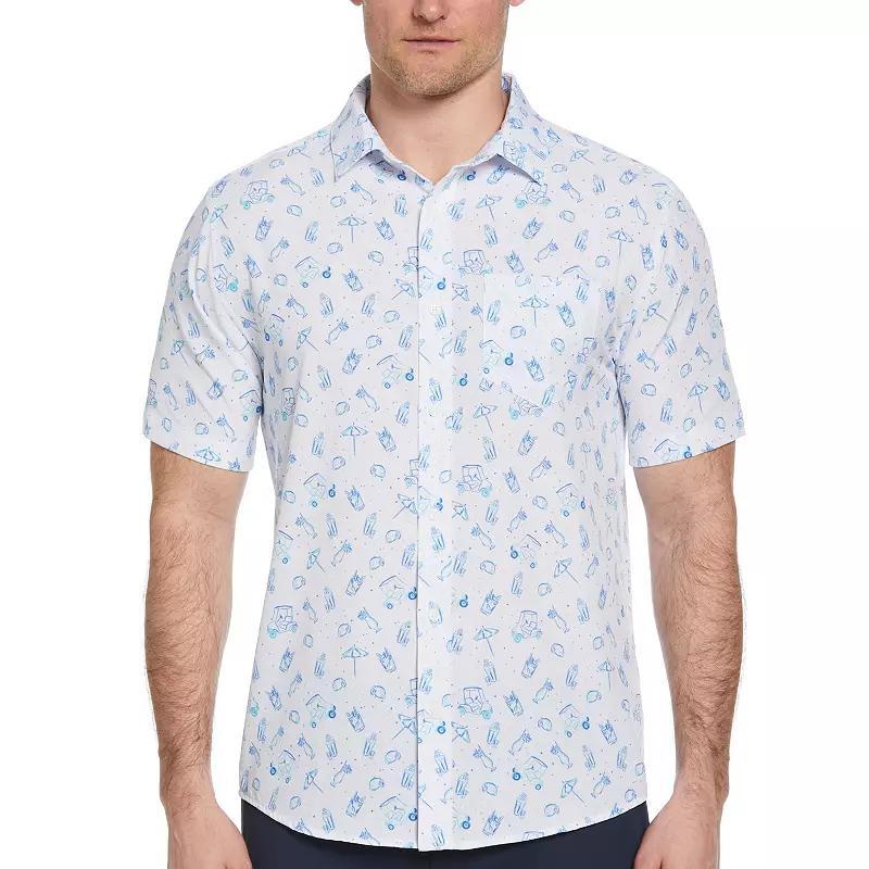 Mens Grand Slam Drinks & Golf Cart Print Short Sleeve Woven Button-Down Shirt Product Image